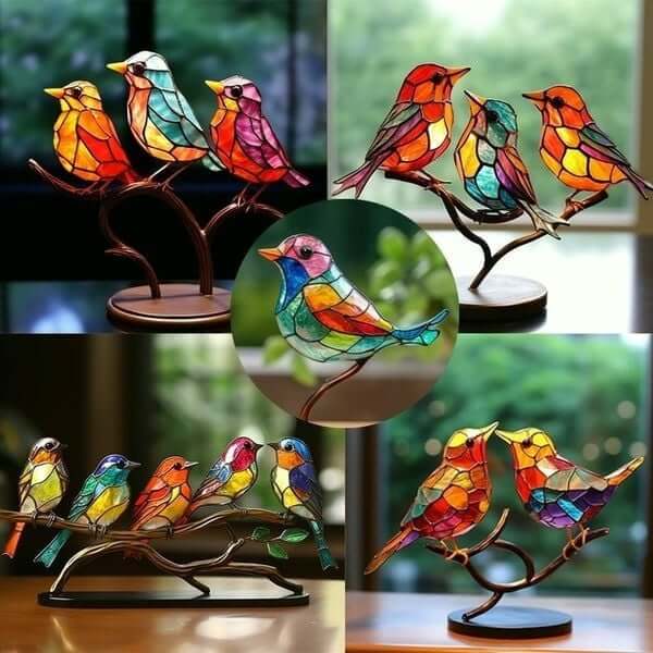 ChicAviary | Décorations de Bureau Oiseaux Colorés sur Branche