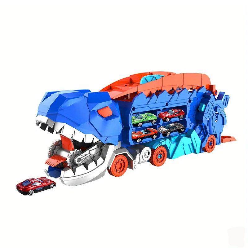 Camion Dinosaure de Transport avec Piste – Aventure et Vitesse pour les Enfants