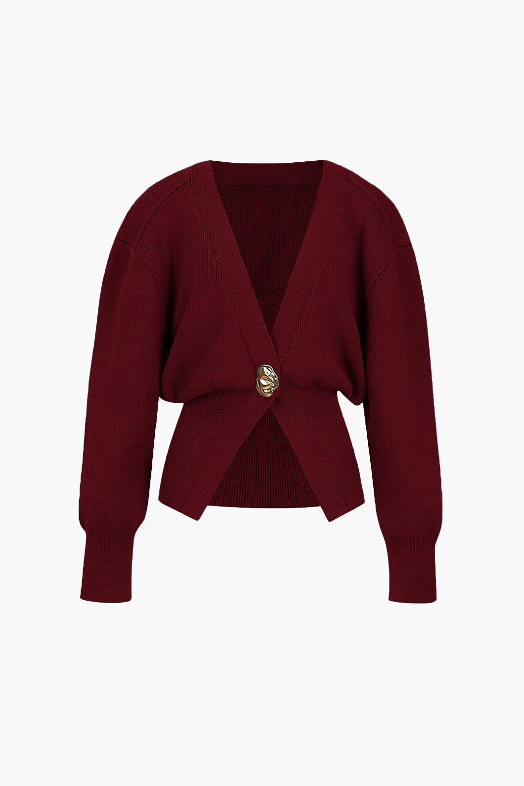 Cardigan Femme Élégant avec Bouton Doré - Confort et Style Intemporel