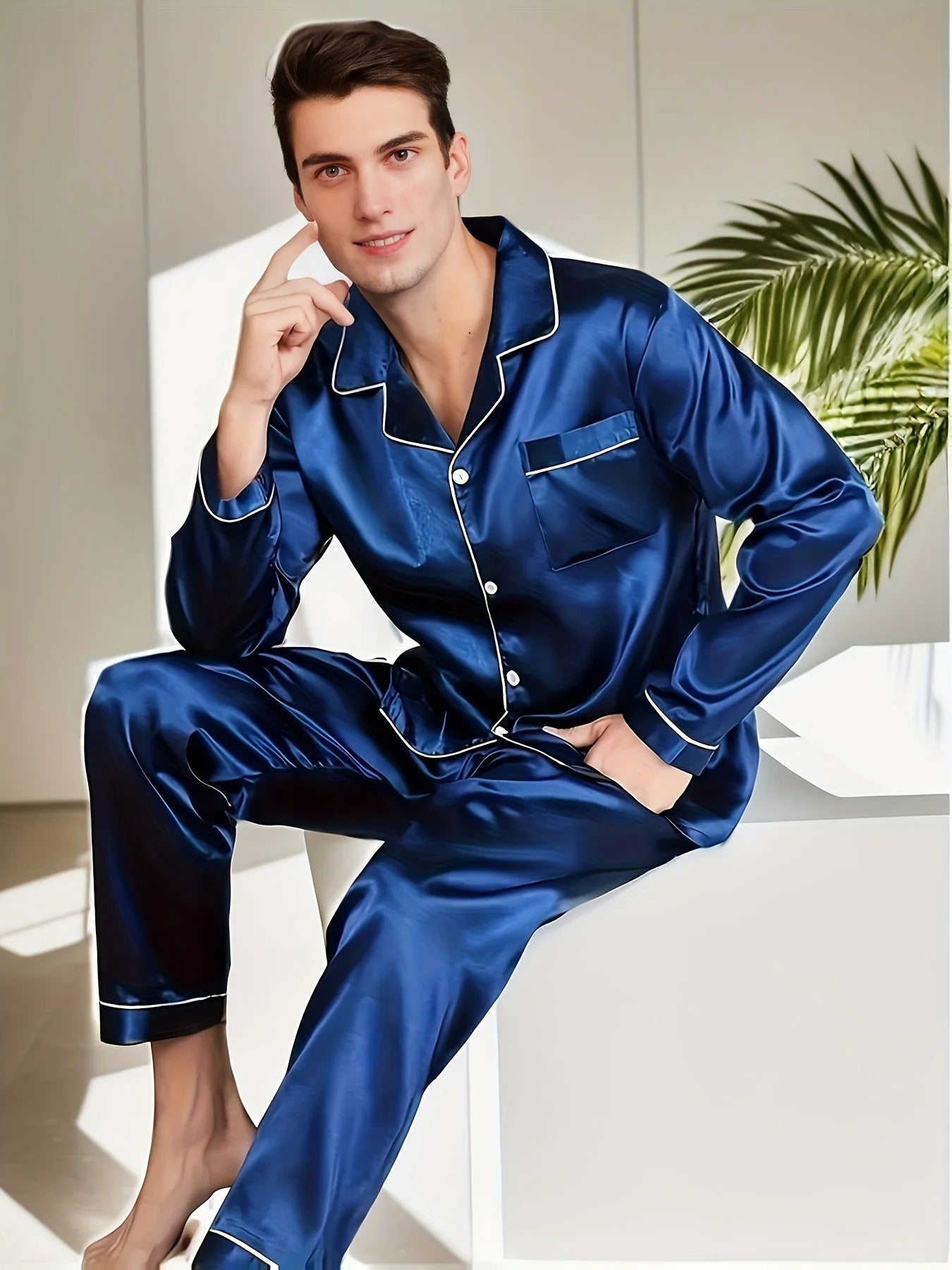 Ensemble Pyjama Maximus en Soie Satin – Élégance et Confort Ultimes pour Hommes