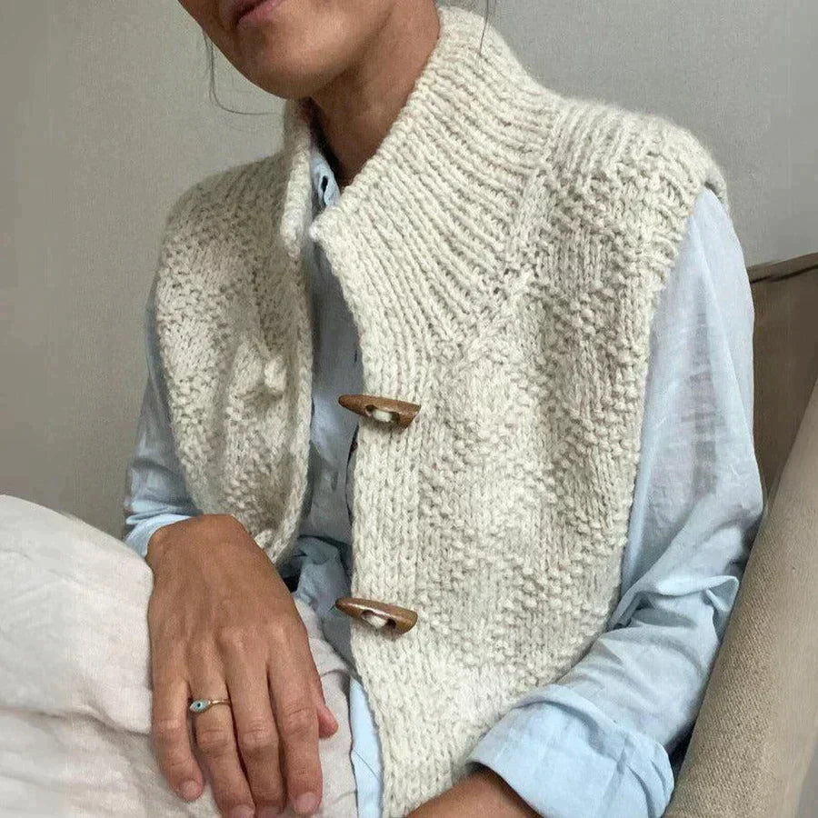 Cardigan Élégant à Boutons en Coton et Laine - Confort et Style Sophistiqué