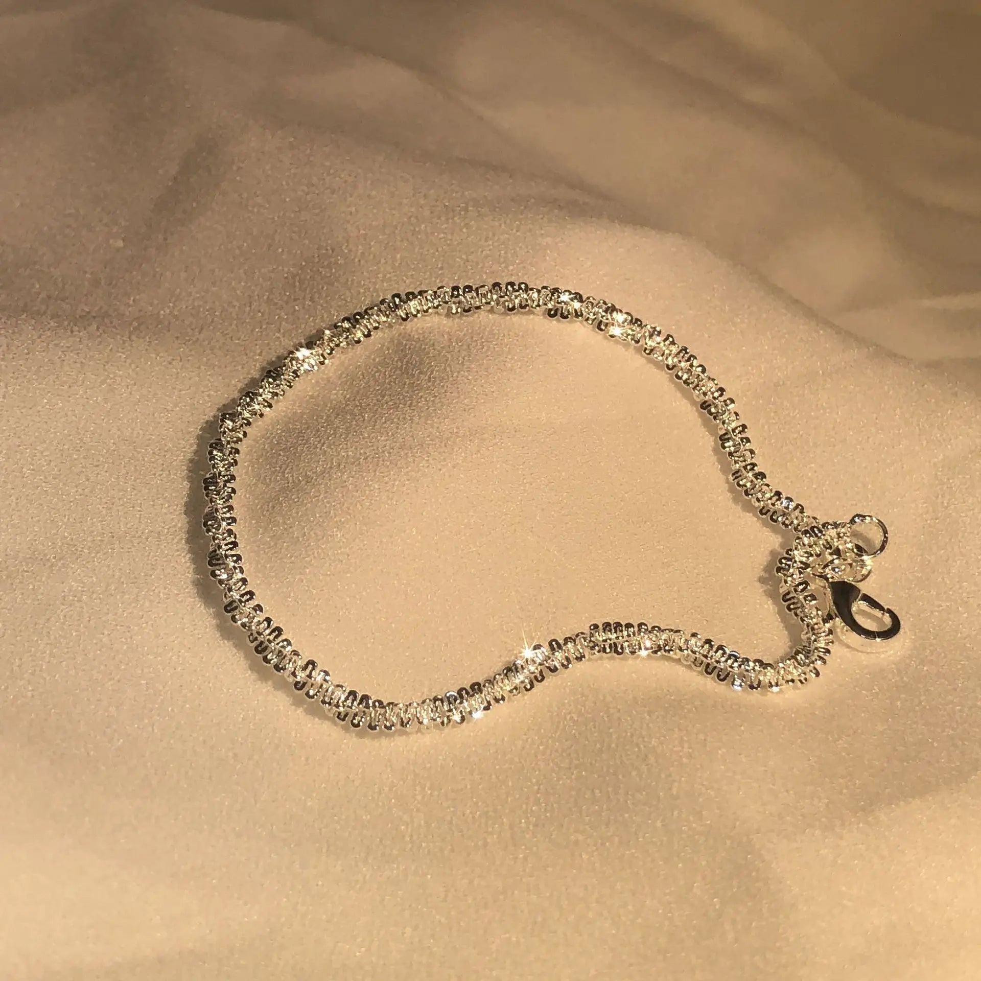 Bracelet Brillant - Élégance en Argent 925 Inspirée de l'Eau