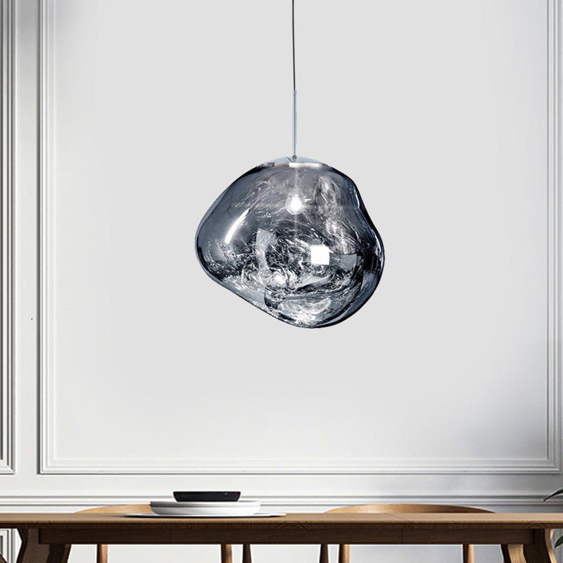 Lampe Suspendue Moderne - Verre Argent/Rouge