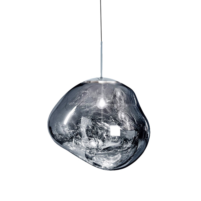 Lampe Suspendue Moderne - Verre Argent/Rouge