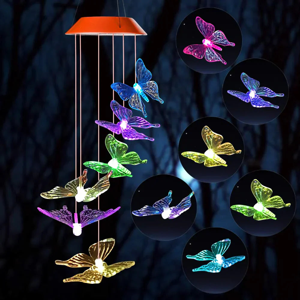 Flutterlights - Lampes solaires décoratives avec motifs de papillon