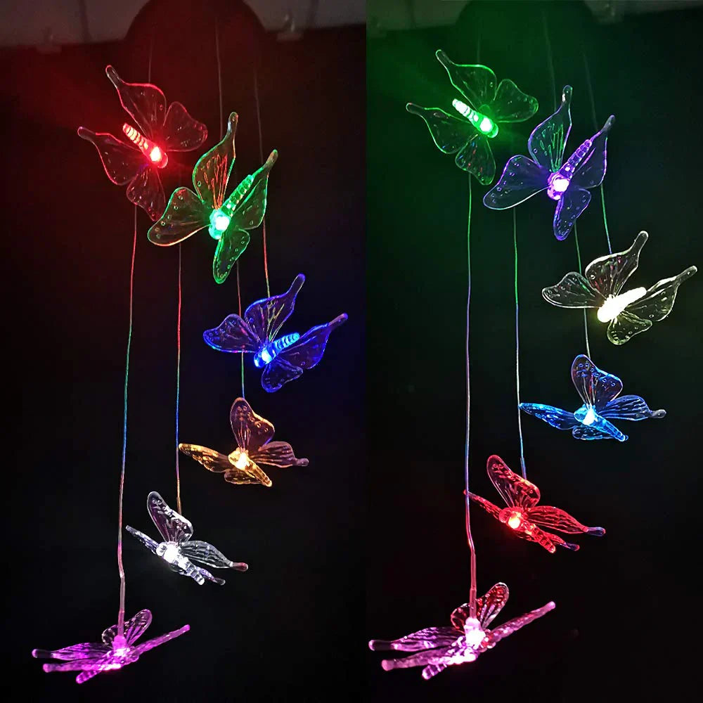 Flutterlights - Lampes solaires décoratives avec motifs de papillon