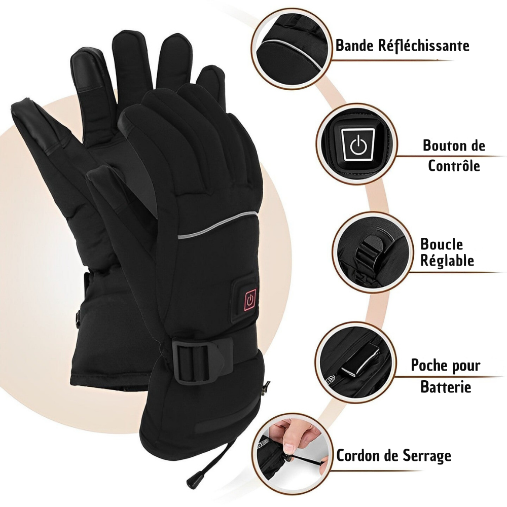 Gants chauffants unisexes