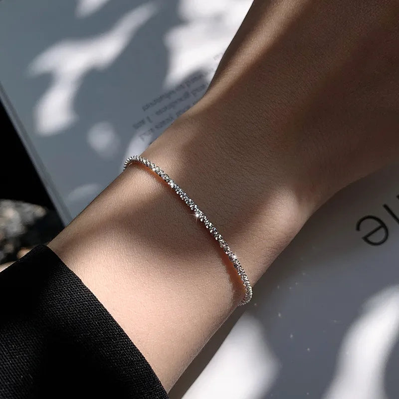 Bracelet Brillant - Élégance en Argent 925 Inspirée de l'Eau