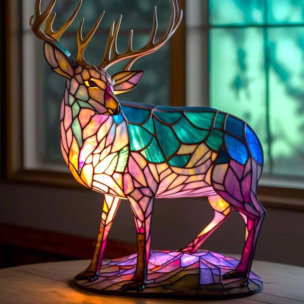 Lampe de Table Animale en Résine et Verre – Design Unique et Élégant