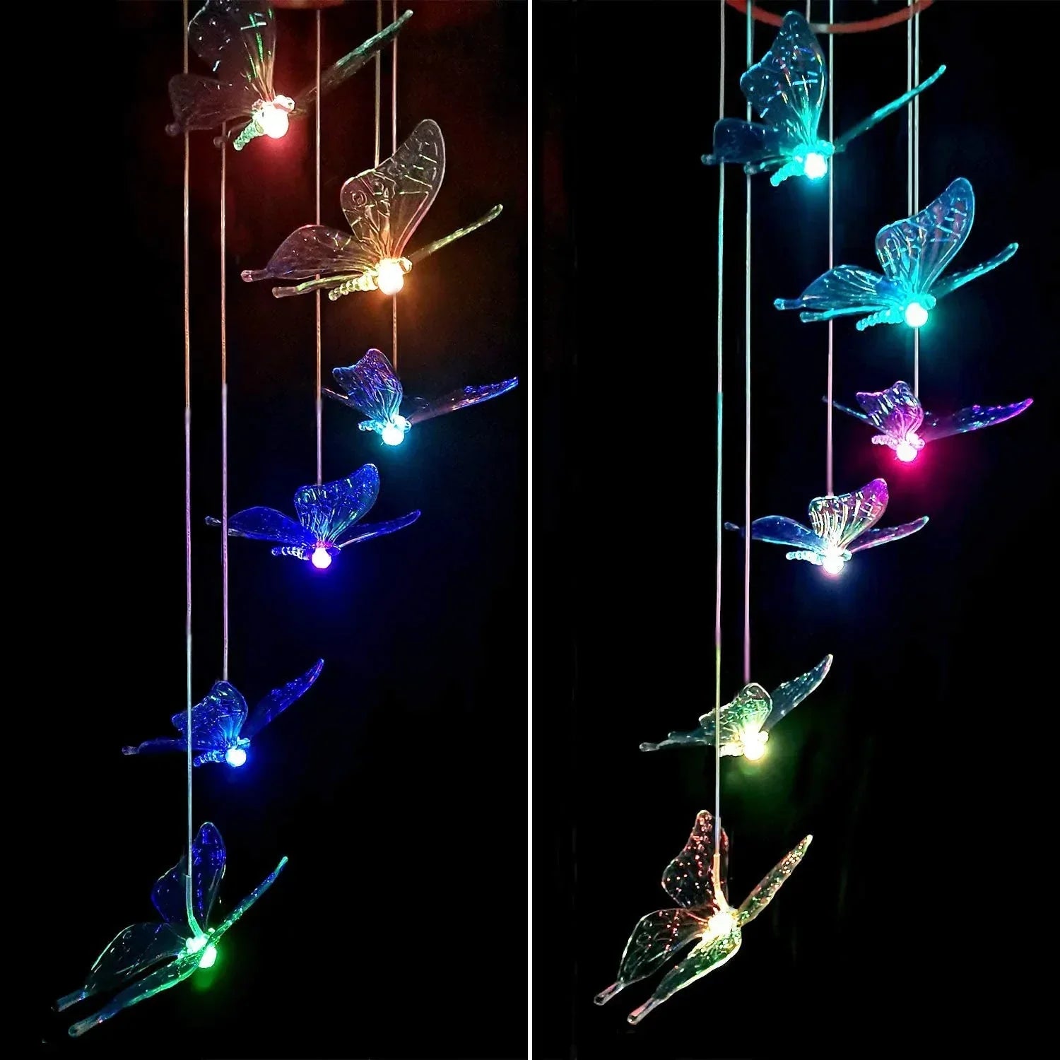 Flutterlights - Lampes solaires décoratives avec motifs de papillon