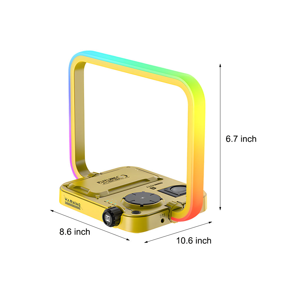 Lampe de Table Multifonction 3-en-1 – Éclairage RGB, Chargeur Sans Fil et Minuteur