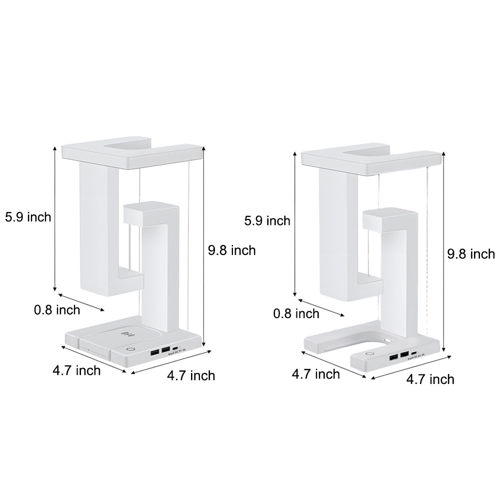 LevitaGlow - Lampe de Table Anti-Gravité avec LED et Charge Sans Fil