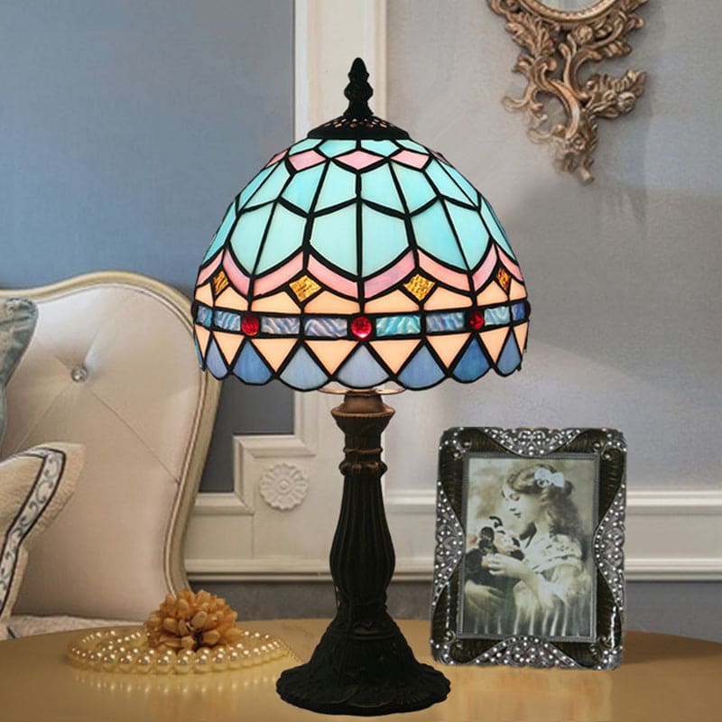 ArtisanGlow - Lampe en Verre Coloré Style Tiffany pour Élégance Classique