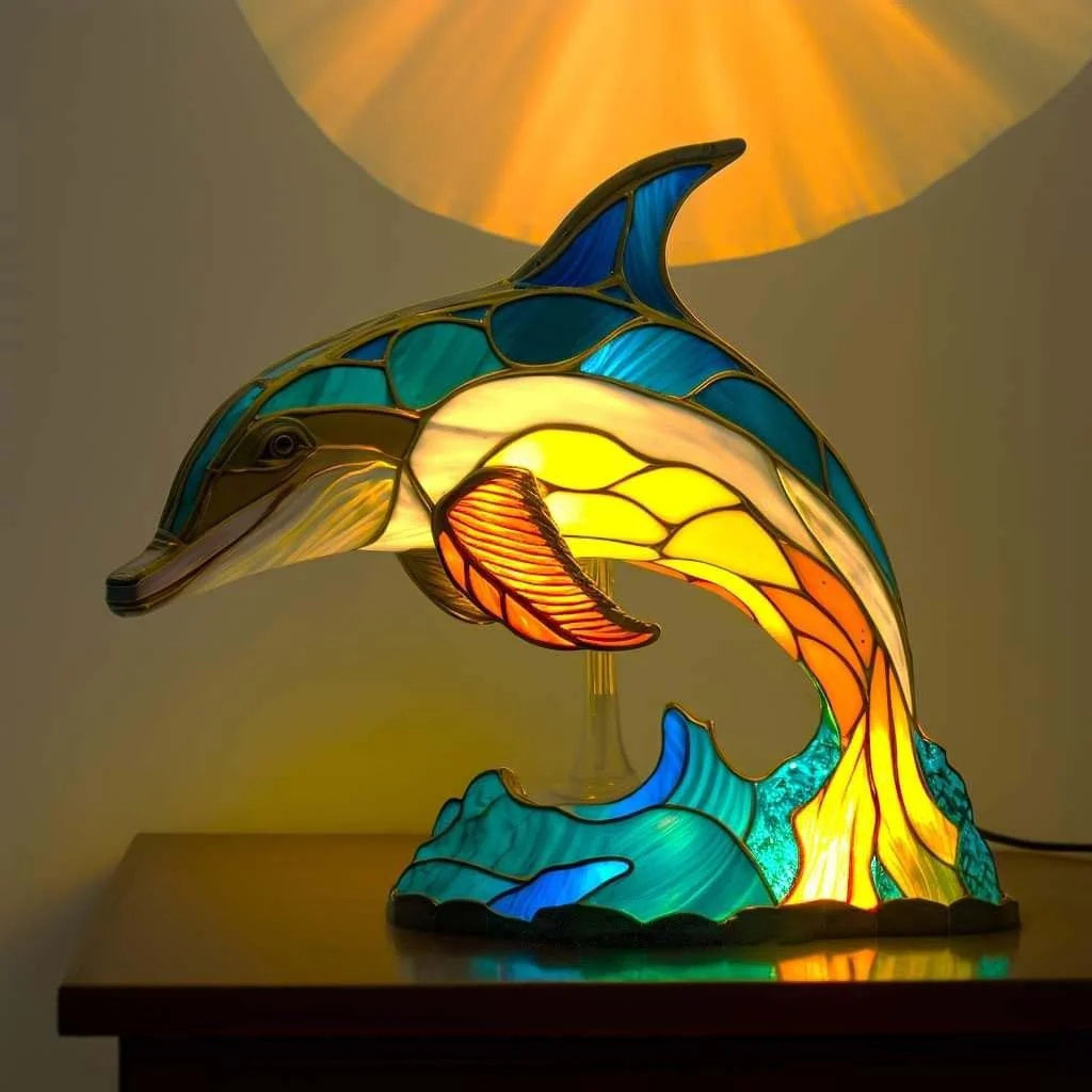 Lampe Animalière en Style Vitrail - Élégance et Chaleur pour Votre Intérieur