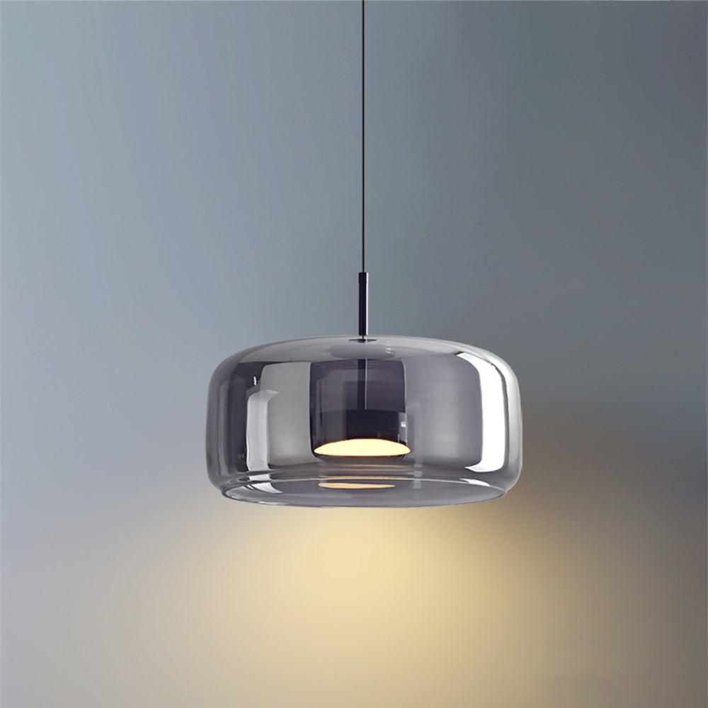 Hailie - Suspension LED Rétro Métal Verre Ambre