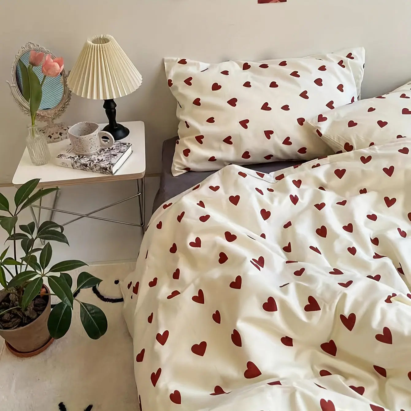 Ensemble de Linge de Lit HeartDream – Doux, Élégant et Décoré de Cœurs