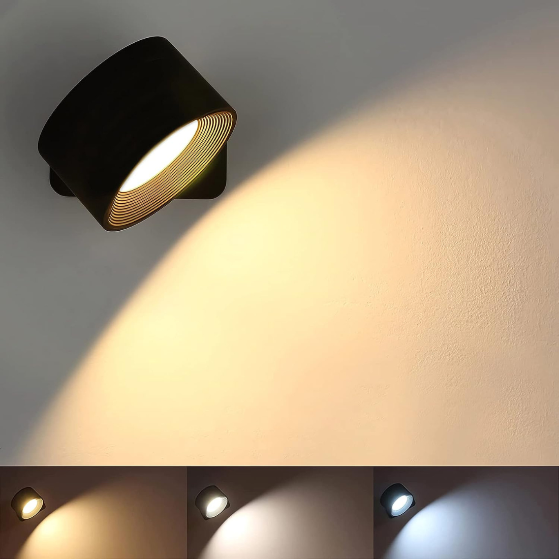 Lampe Murale Sans Fil Rechargeable à 360° – FlexiLamp, Éclairage Pratique et Modulaire