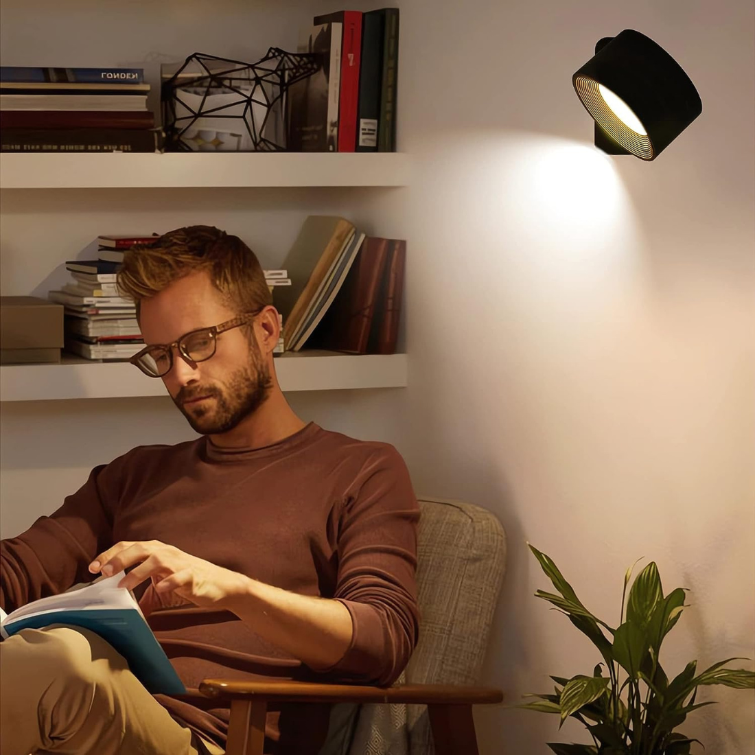 Lampe Murale Sans Fil Rechargeable à 360° – FlexiLamp, Éclairage Pratique et Modulaire