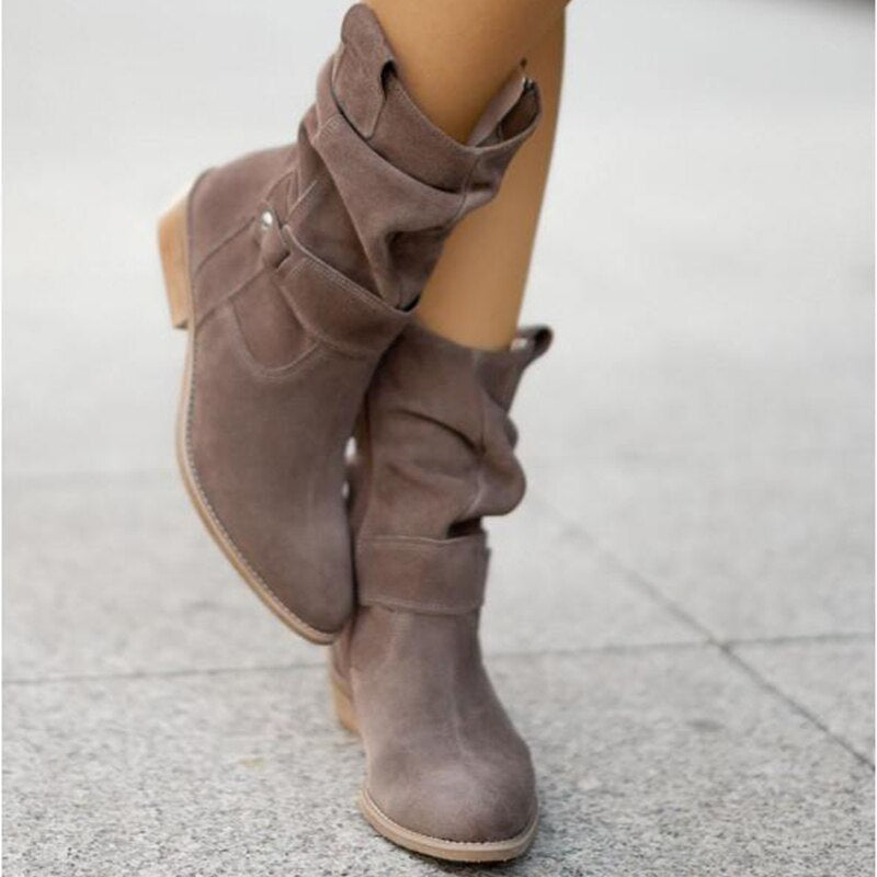 Bottines Femme avec Fermeture Éclair et Talon Bas - Style et Confort