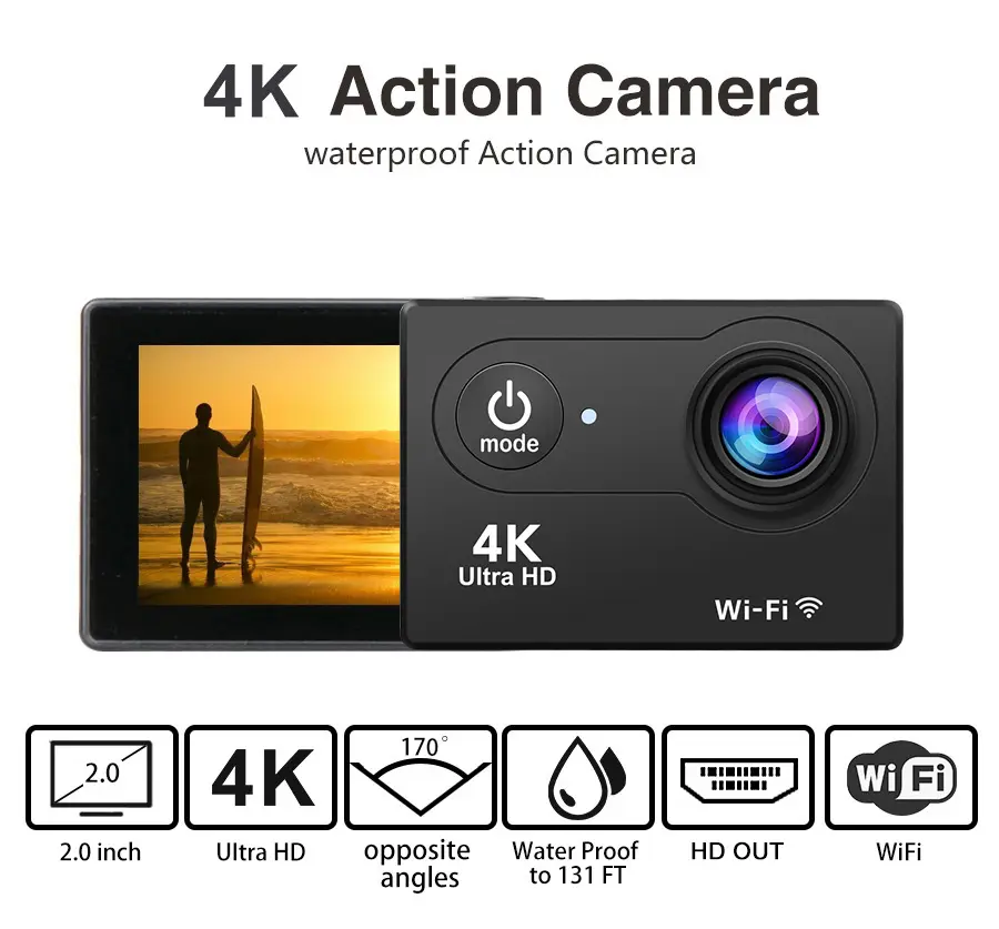 Caméra d’Action 4K - Capturez Vos Aventures en Ultra HD