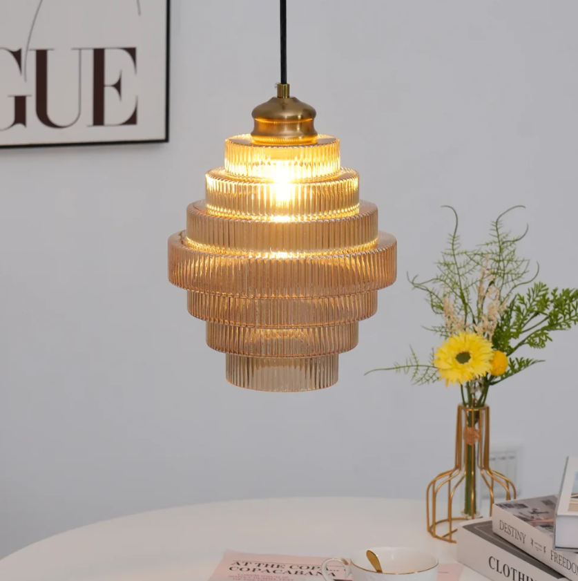 Lustre Aura de Verre – Suspension Lumineuse Élégante et Raffinée