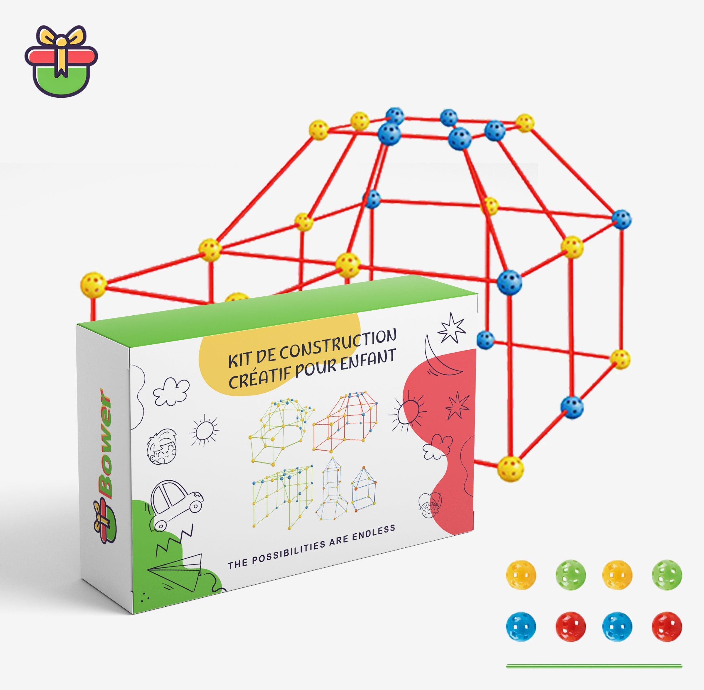 Kit de Construction de Tente CreatiDôme – Stimulez la Créativité de Vos Enfants