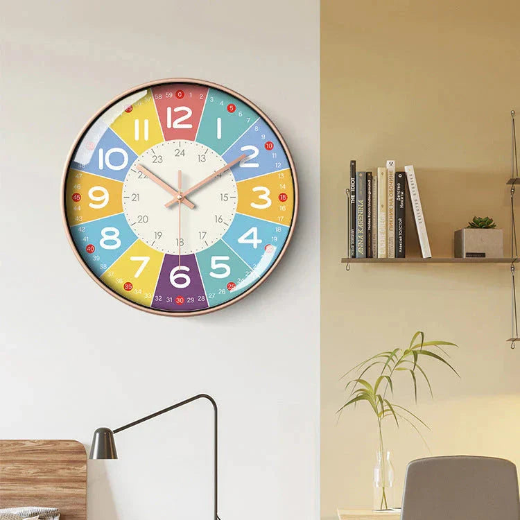 CalmTick - Horloge Murale Silencieuse et Colorée pour Chambre d’Enfant