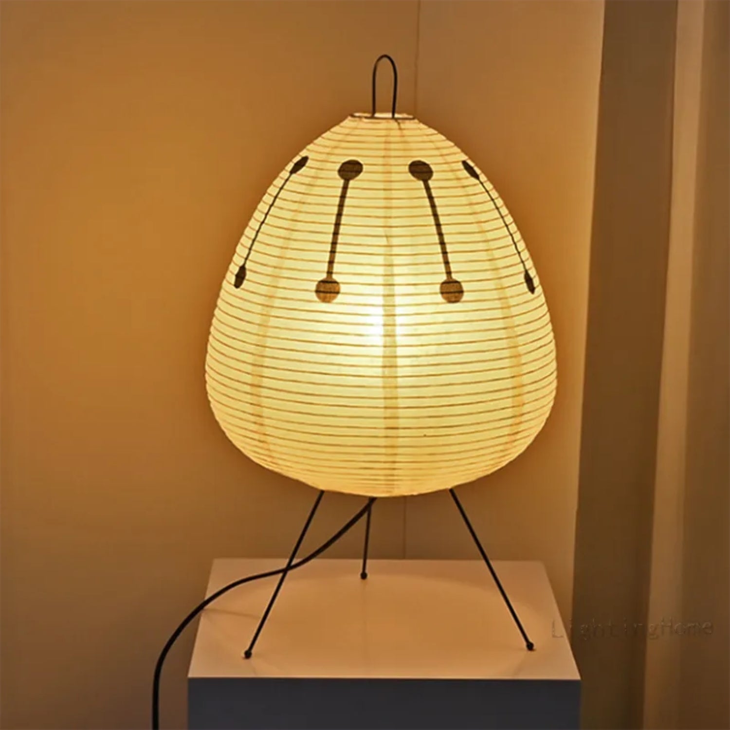 Lampe en Papier de Riz Style Noguchi – Élégance Japonaise et Lumière Douce