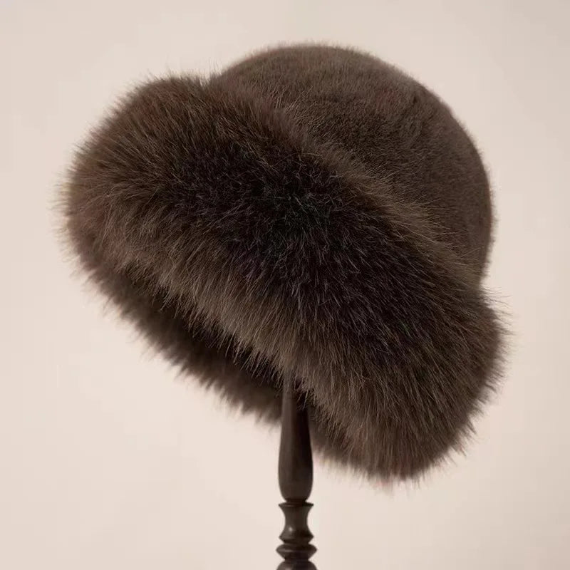 Chapeau en Fourrure Vintage Élégant pour l'Hiver – Confort et Style Intemporel