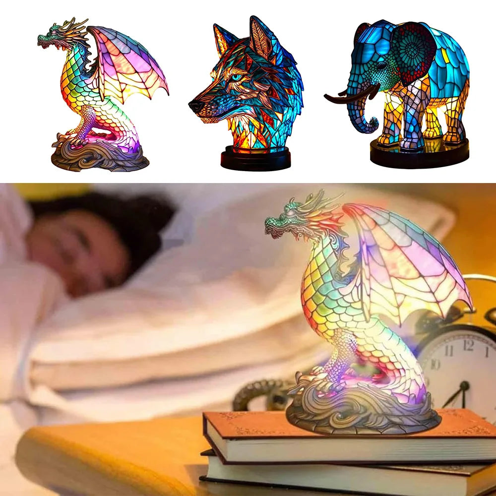 GlowCraft - Lampe 3D en Verre Animal Décoratif