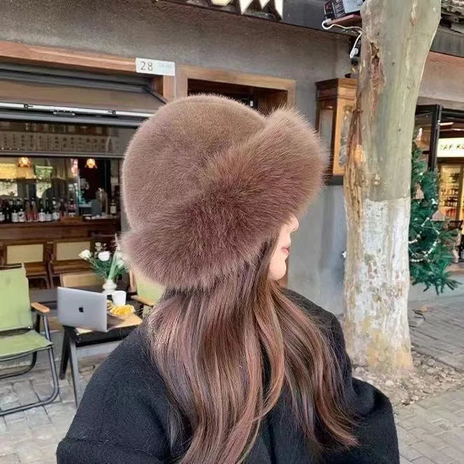 Chapeau en Fourrure Vintage Élégant pour l'Hiver – Confort et Style Intemporel