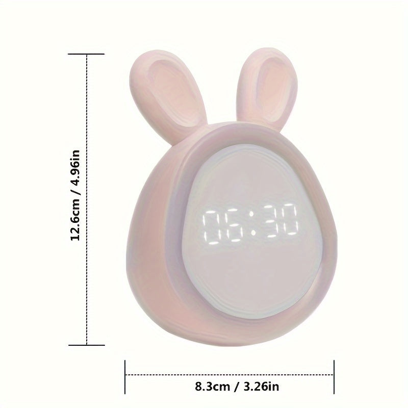 BunnyGlow - Réveil Adorable avec Veilleuse Douce et Recharge USB