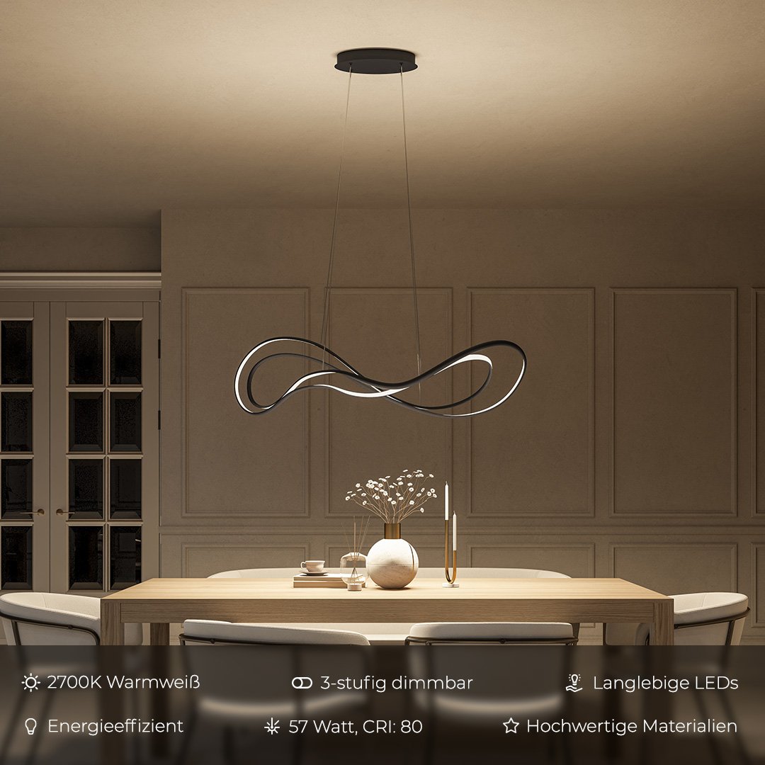 LumiMax - Suspension LED Dimmable avec Éclairage Chaud