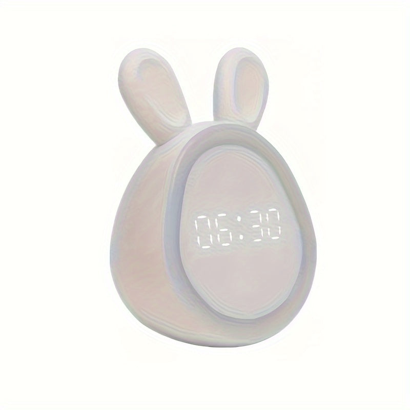 BunnyGlow - Réveil Adorable avec Veilleuse Douce et Recharge USB