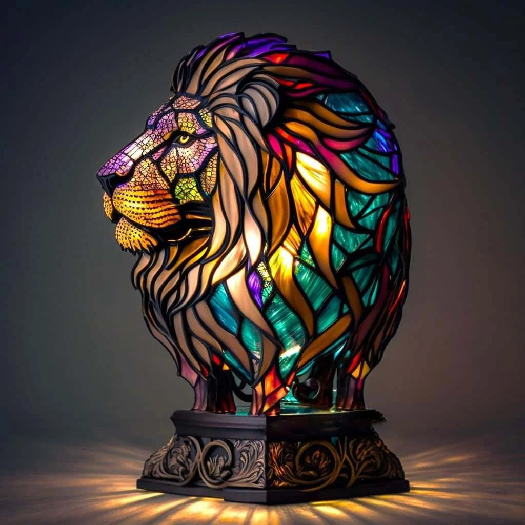 Lampe Animalière en Style Vitrail - Élégance et Chaleur pour Votre Intérieur