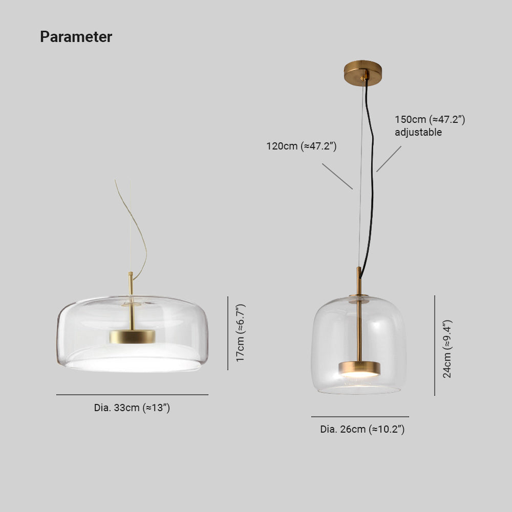 Hailie - Suspension LED Rétro Métal Verre Ambre