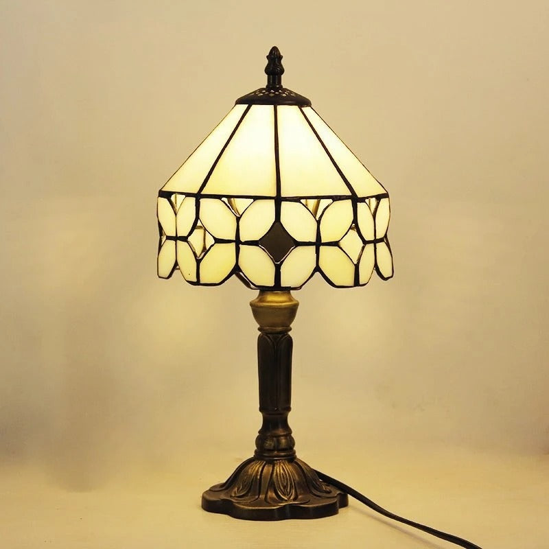 Lampe de Table LED Baroque Rétro E27 - Verre Tiffany Vintage