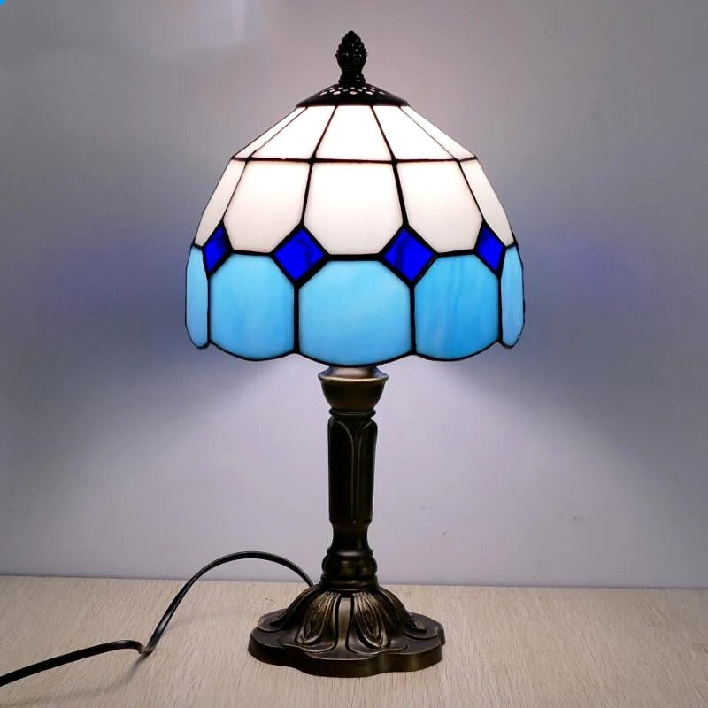 Lampe de Table LED Baroque Rétro E27 - Verre Tiffany Vintage