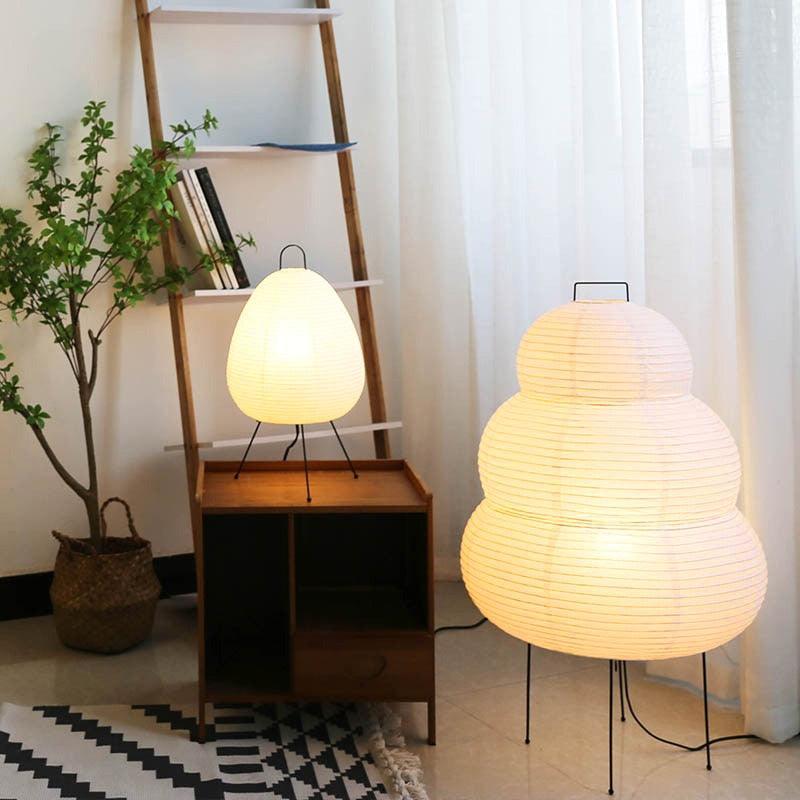 Lampe en Papier de Riz Style Noguchi – Élégance Japonaise et Lumière Douce