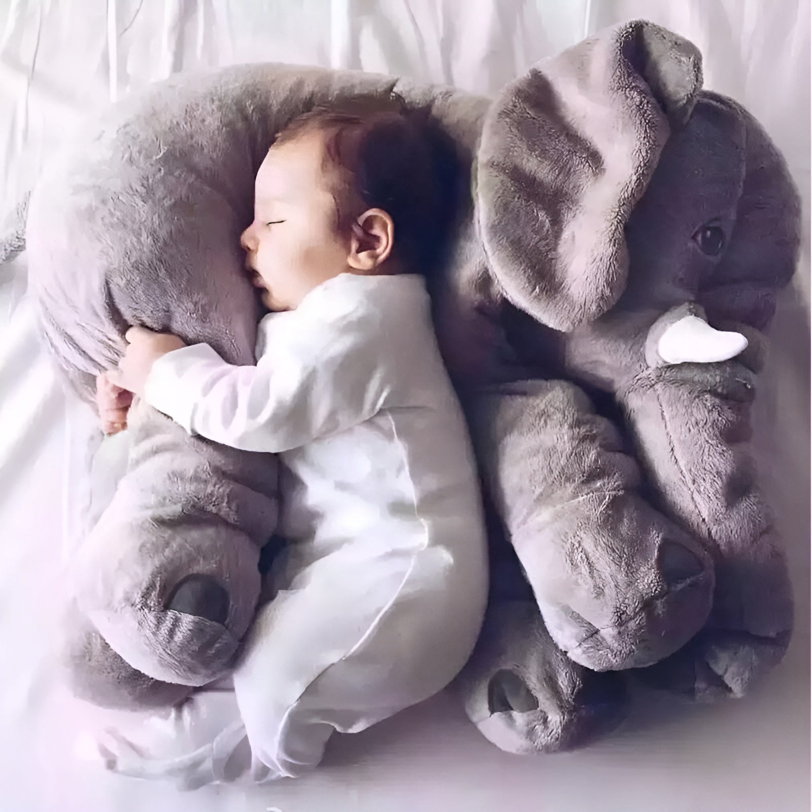 Éléphant Câlin | Coussin en Peluche Doux pour Bébé et Enfant