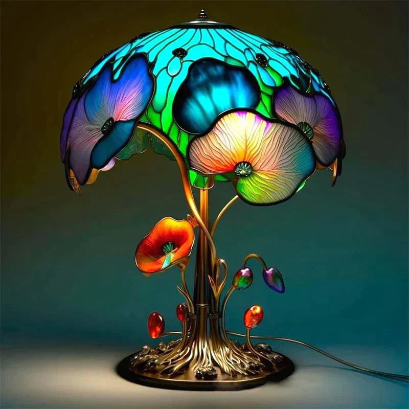 Magnifique lampe en vitrail apaisante